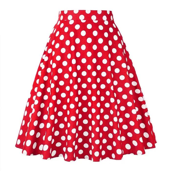 Jupe tunique vintage à pois pour femme