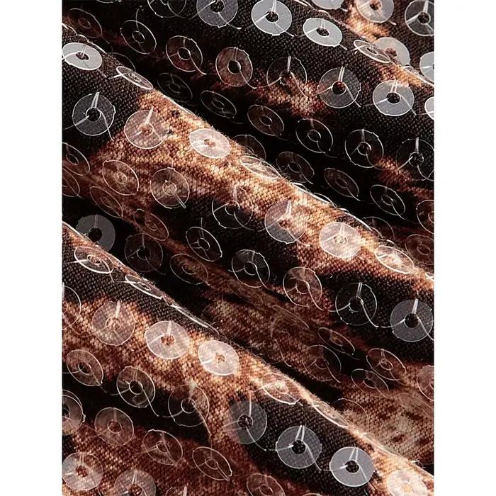 Mini Jupe à Paillettes Léopard pour Femme
