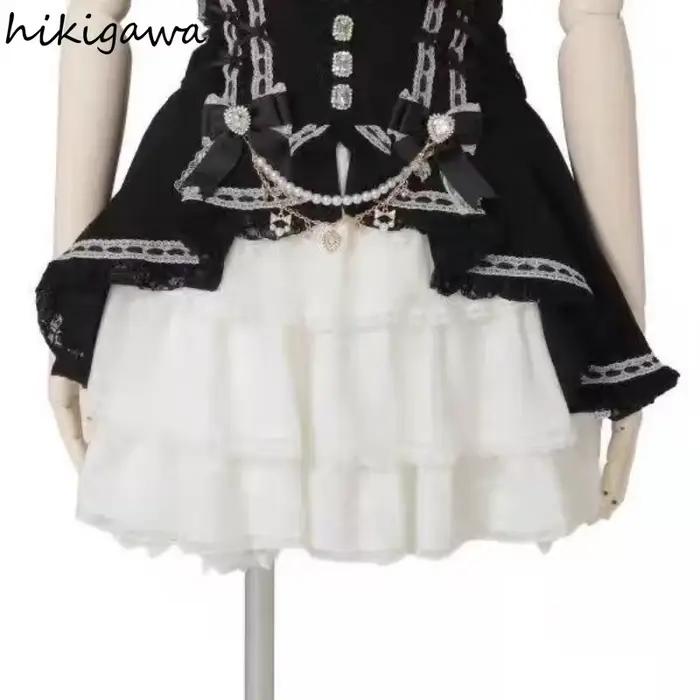 2025 Faldas Mujer De Moda Jupe japonaise femmes taille mince a-ligne Saia Patchwork dentelle douce