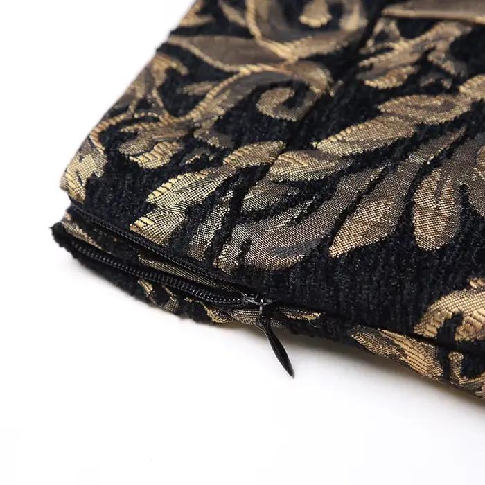ZUZK velours or gaufré jupe droite femmes automne hiver nouveau rétro coupe ajustée corps fendu mi-longue une étape