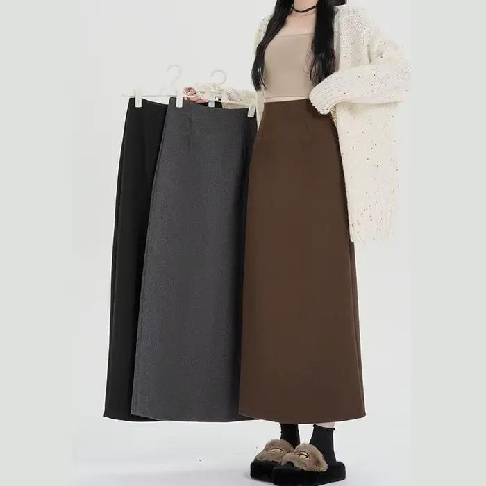 Jupe longue droite en forme de A pour femme