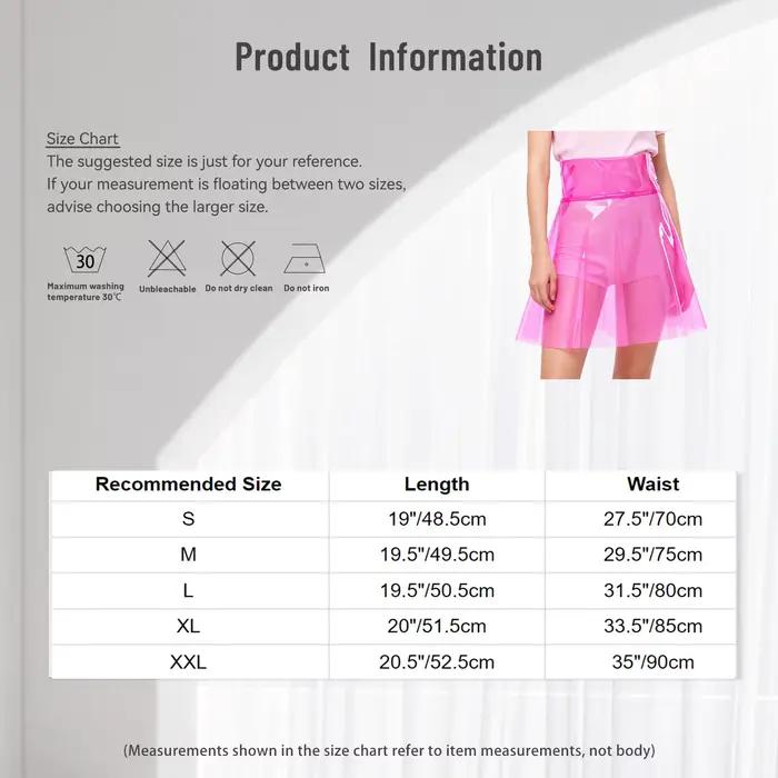 Jupe mini transparente en PVC pour femme