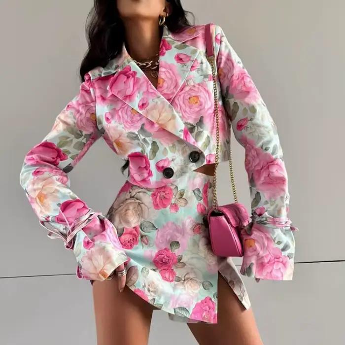 Tenue jupe imprimée florale pour femmes