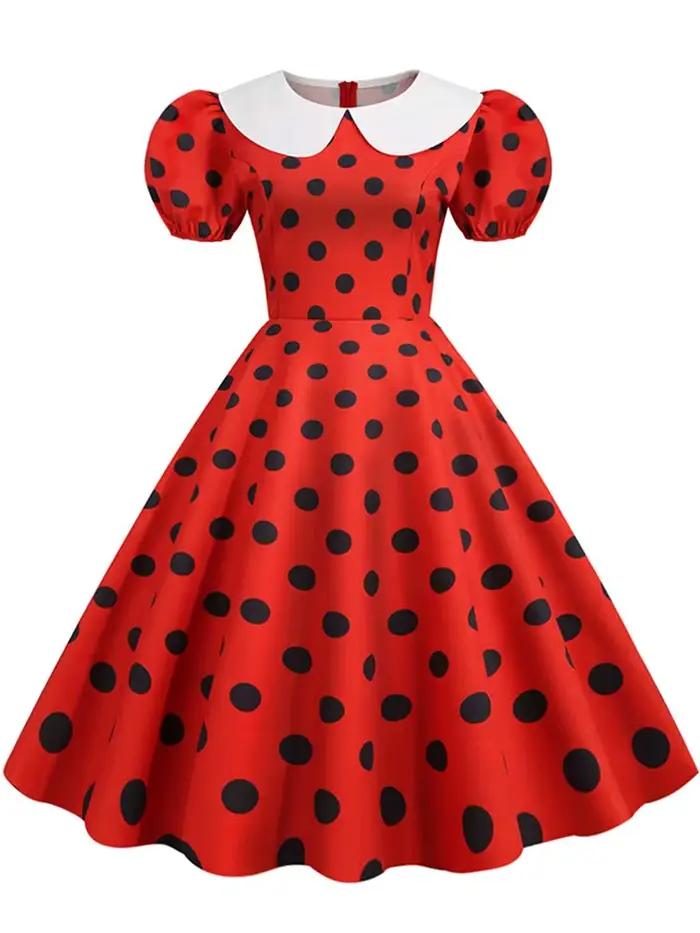 Robe d'été élégante à col claudine pour femme
