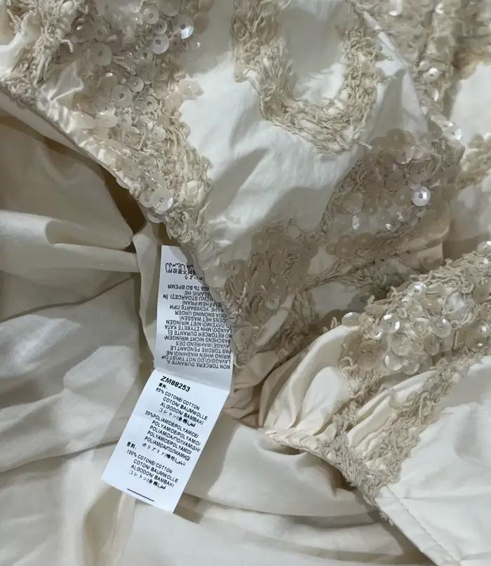 Jupe en coton taille haute pour femme avec embellissement de sequins élaborés