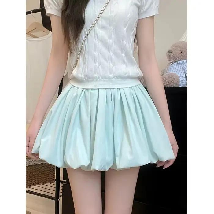 Jupe courte bouffante style coréen pour femme