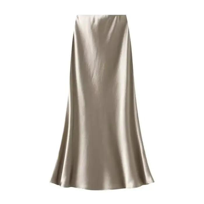 Jupe longue en Satin pour femmes