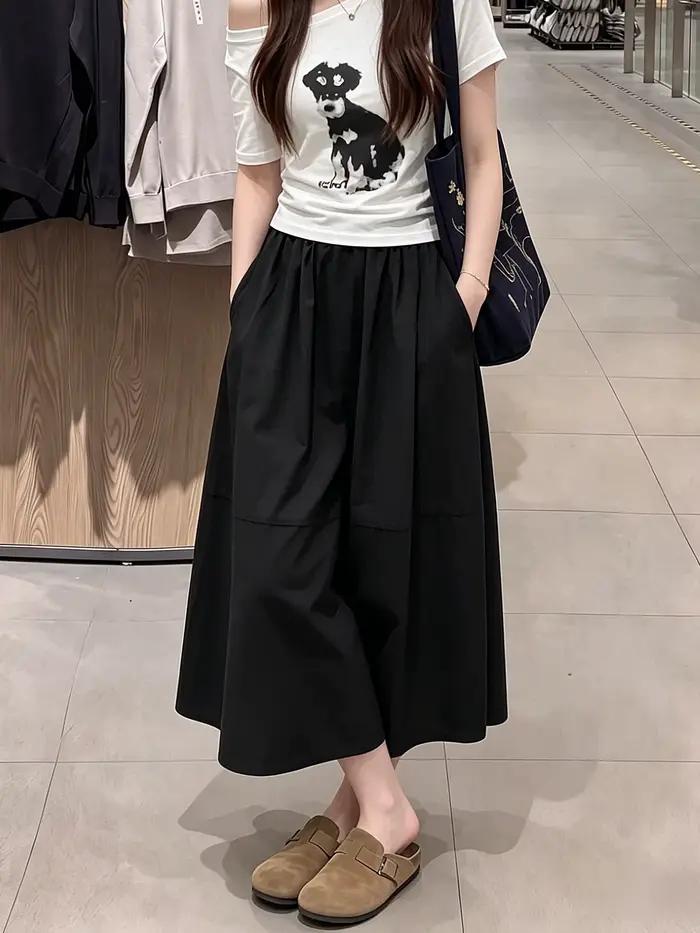 Jupes longues en coton et lin de style japonais pour femmes