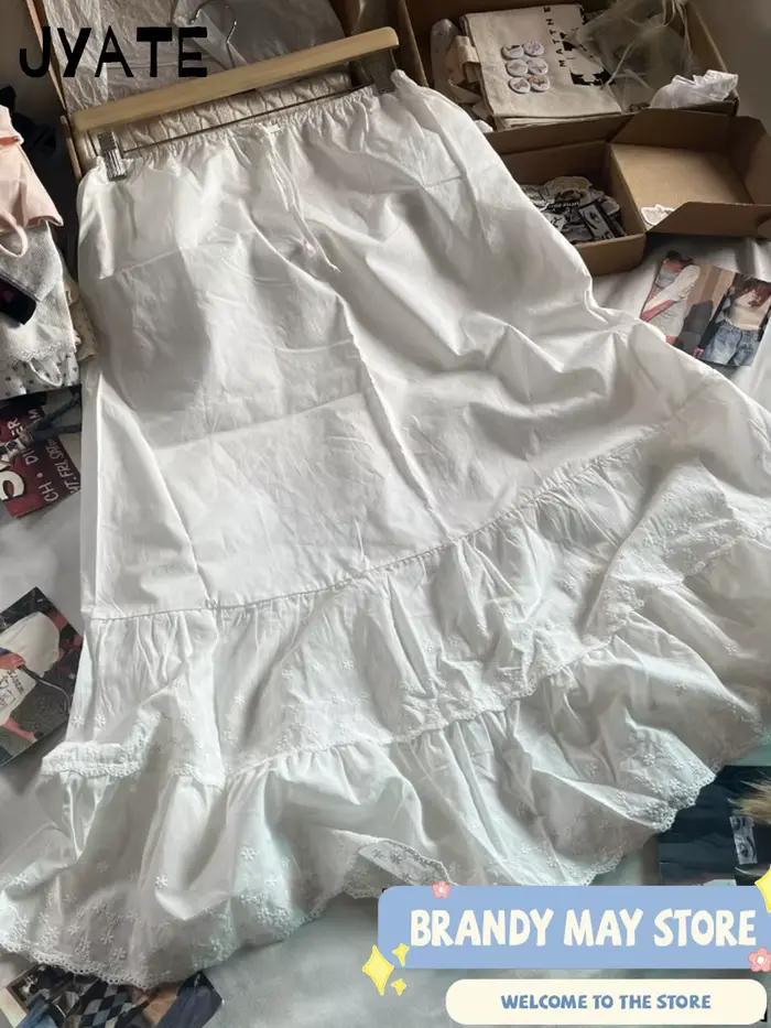 Jupes Maxi brodées de fleurs blanches pour femmes