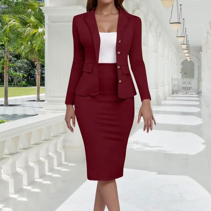 Ensemble de costume jupe d'affaires pour femmes