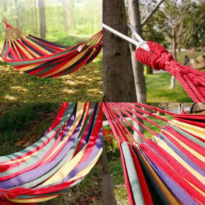 Hamac de loisirs durable, chaise balançoire de voyage simple, lit-balançoire décontracté pour jardin extérieur et intérieur avec sac