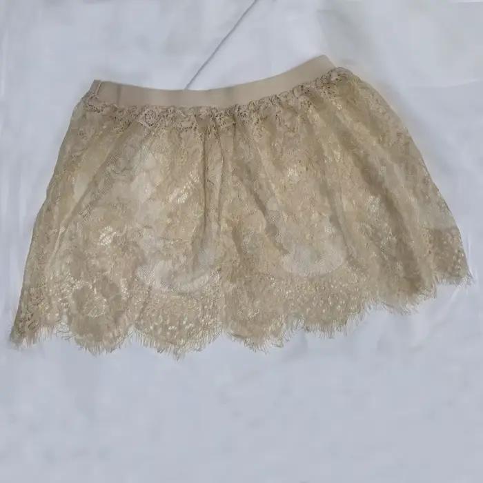 Mini-jupe sexy transparente en dentelle et maille