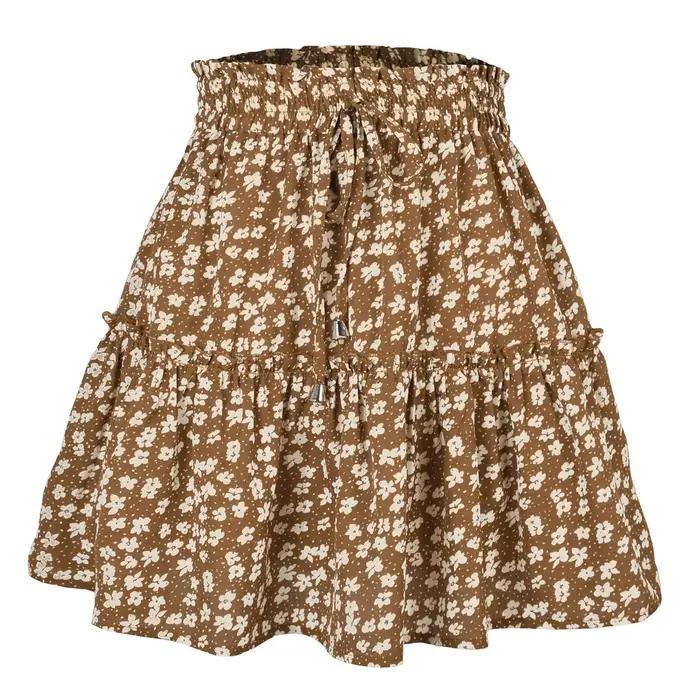 Jupe bohème pour femme à imprimé floral d'été