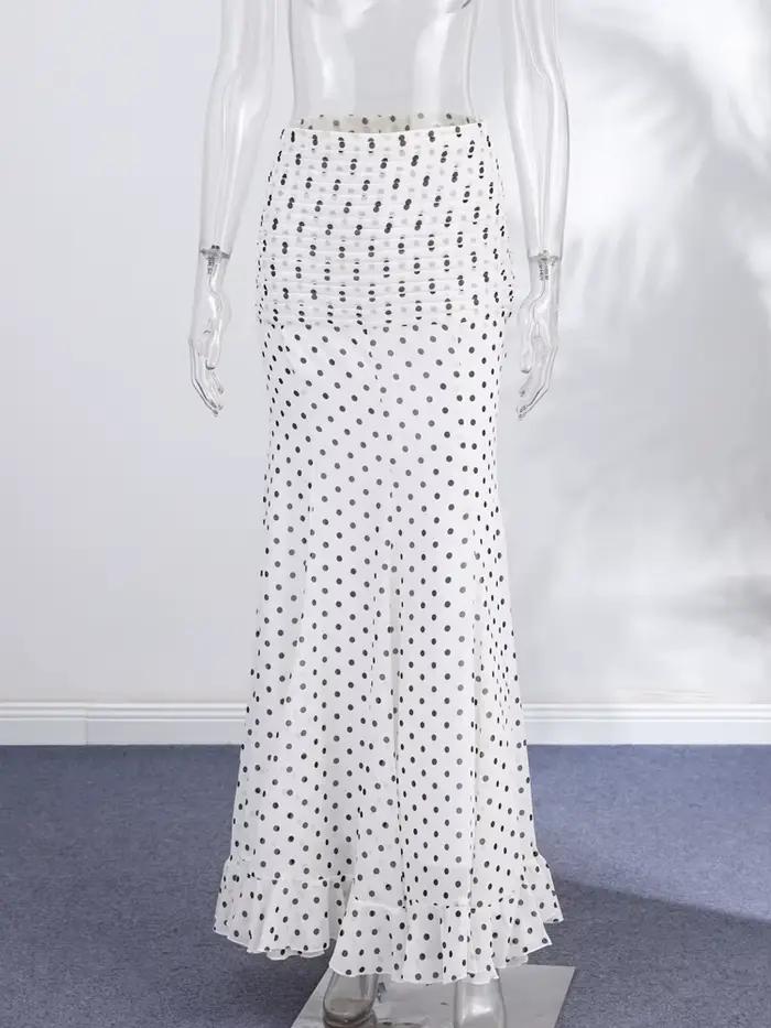 Jupe longue élégante à pois pour femme