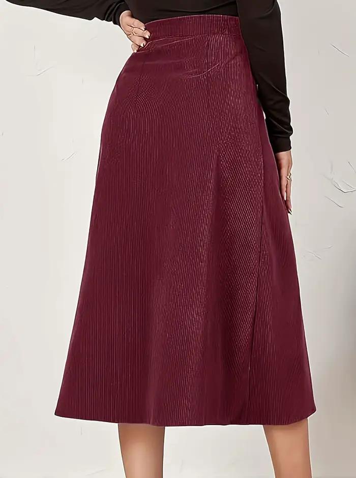 Demi-jupe tissée rouge élégante pour femmes