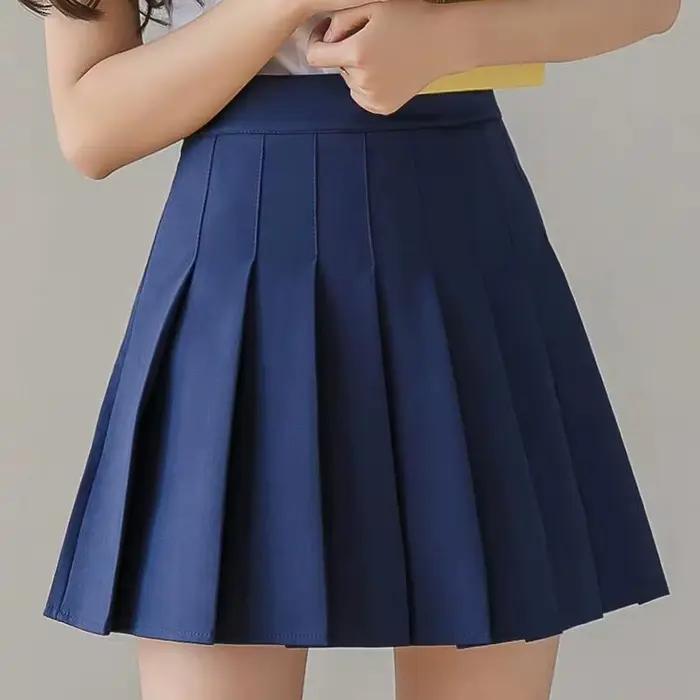 Jupe courte plissée taille haute pour femme