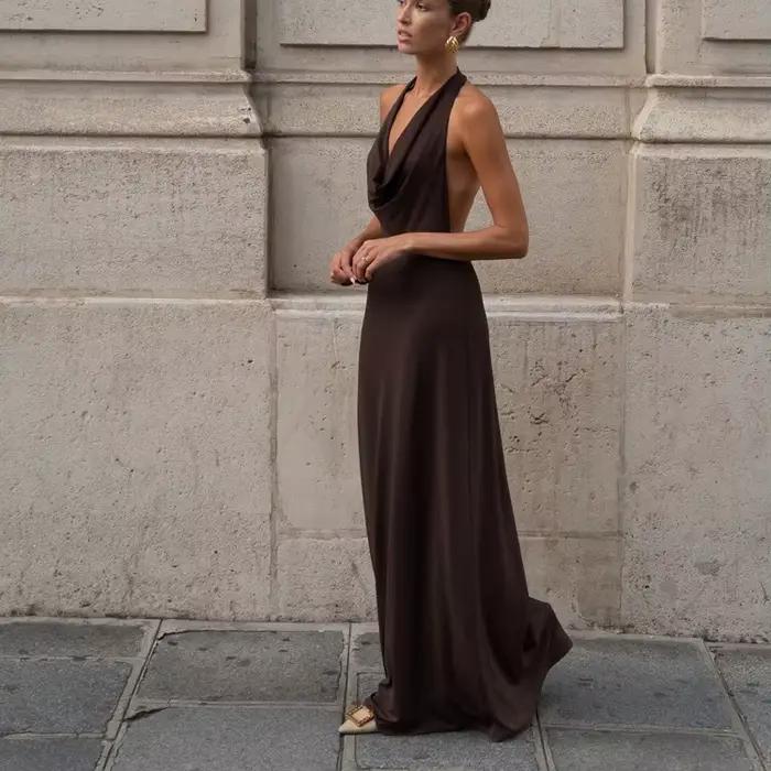 Robe débardeur Sexy à col licou pour femmes