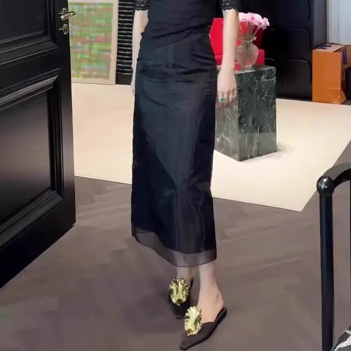 Nouvelle jupe d'été en maille française pour femme