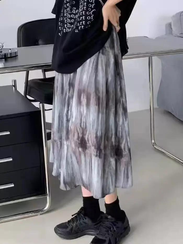 Tie Dye jupes femmes Design S-4XL personnalité ample populaire été Midi Faldas loisirs quotidien Style coréen plissé Hipster rétro