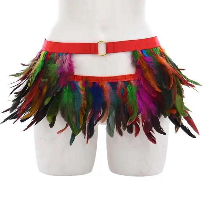 Festival plumes jupes carnaval fête musique Y2k jupe Sexy Mini