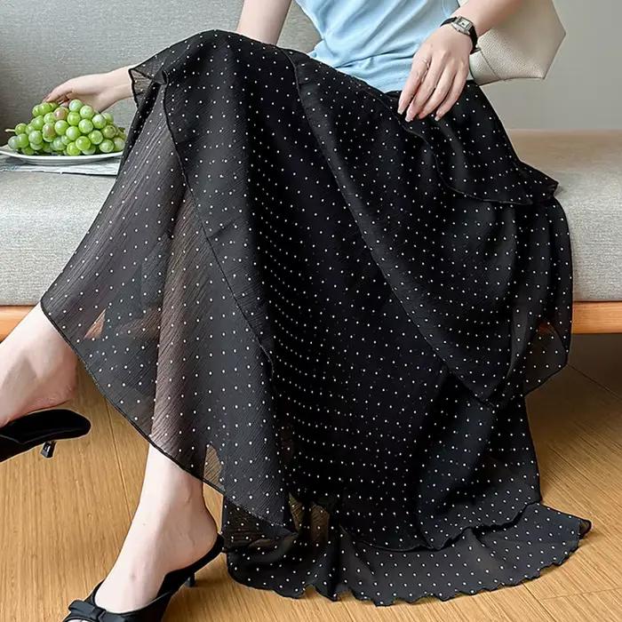 Jupe asymétrique à volants pour femme