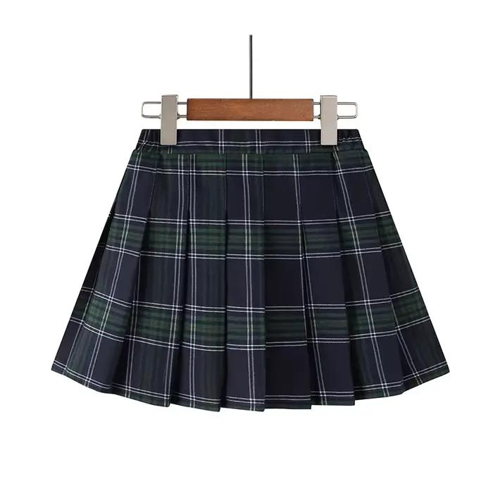 Fille jupe plissée école Campus uniforme adolescent à adulte taille une ligne plissée jupe à carreaux JK danse Performance tenue enfant grande taille