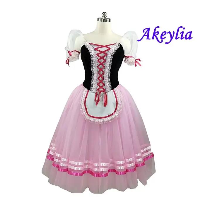 Robe Giselle bordeaux, robe Tutu longue de Ballet de Village paysanne