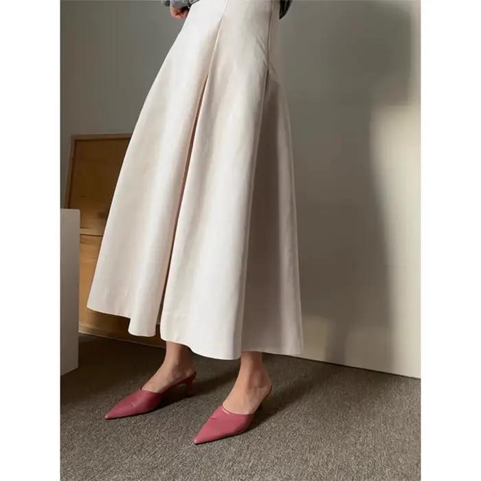 Hepburn-Jupe plissée taille haute pour femme
