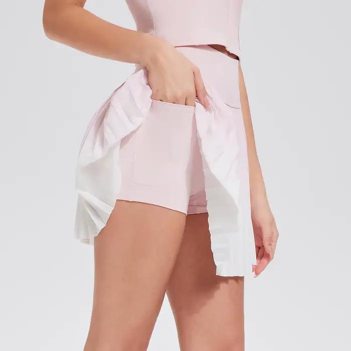 Jupe de tennis plissée avec poches pour femme