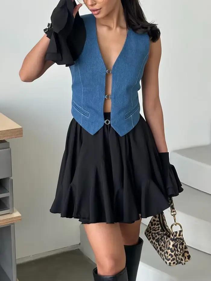 Mini jupe d'été blanche pour femmes