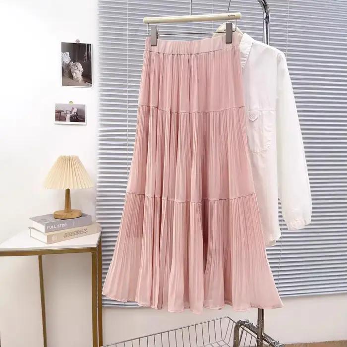 Jupe trapèze en mousseline de soie pour femmes