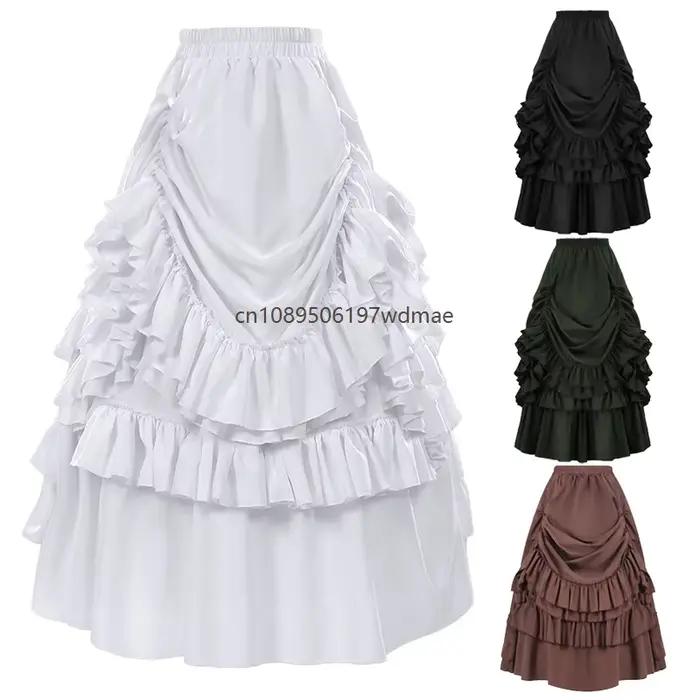Jupe courte plissée style gothique victorien rétro rock pour femme costumes de cosplay et soirées d'horreur