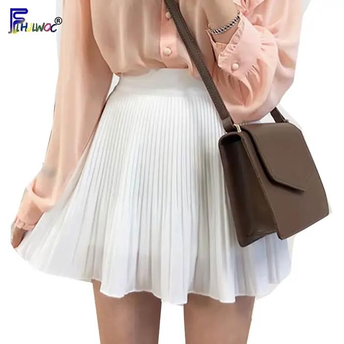 Mini jupe plissée à taille élastique pour femmes