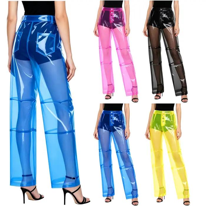 Jupe mini transparente en PVC pour femme