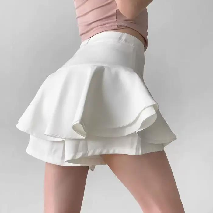 Jupe de bal asymétrique à volants pour femme