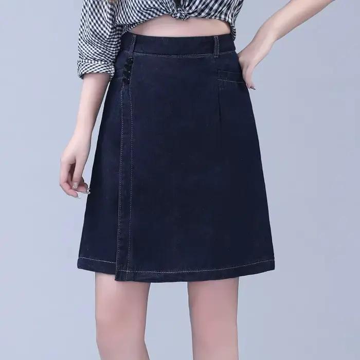 Jupe en jean cinq points pour femme