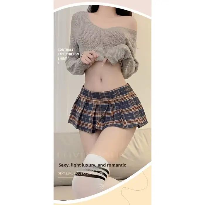 Mini-jupe plissée sexy pour femme