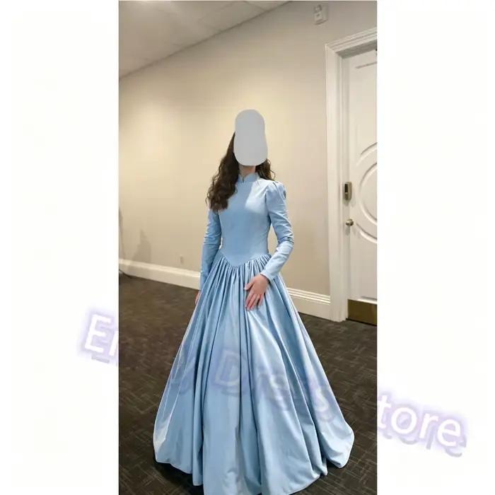 Robe de soirée en satin vert pour femme