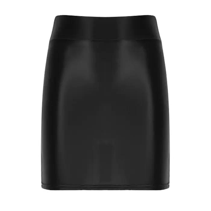 Jupe en cuir verni brillant pour femme