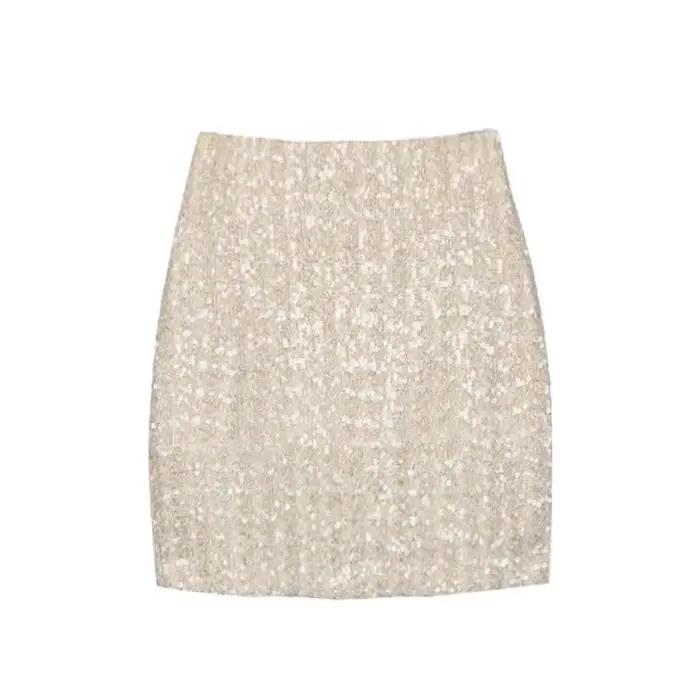 Jupe courte en laine pour femme