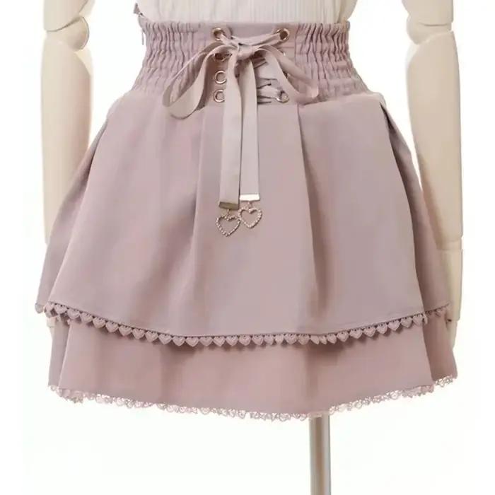 Mini jupes plissées taille haute de Style japonais