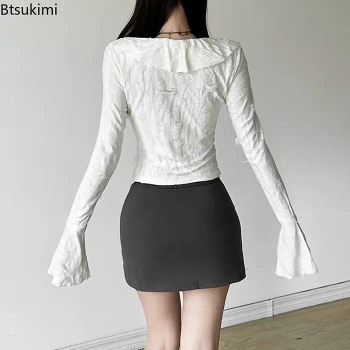 Nouvelles Blouses Sexy à Manches Longues pour Femmes
