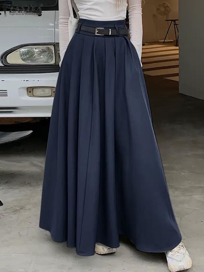 Jupe balançoire plissée taille haute pour femme