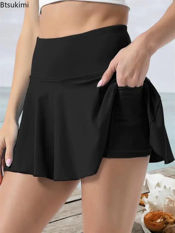Nouvelle jupe de tennis taille haute pour femme