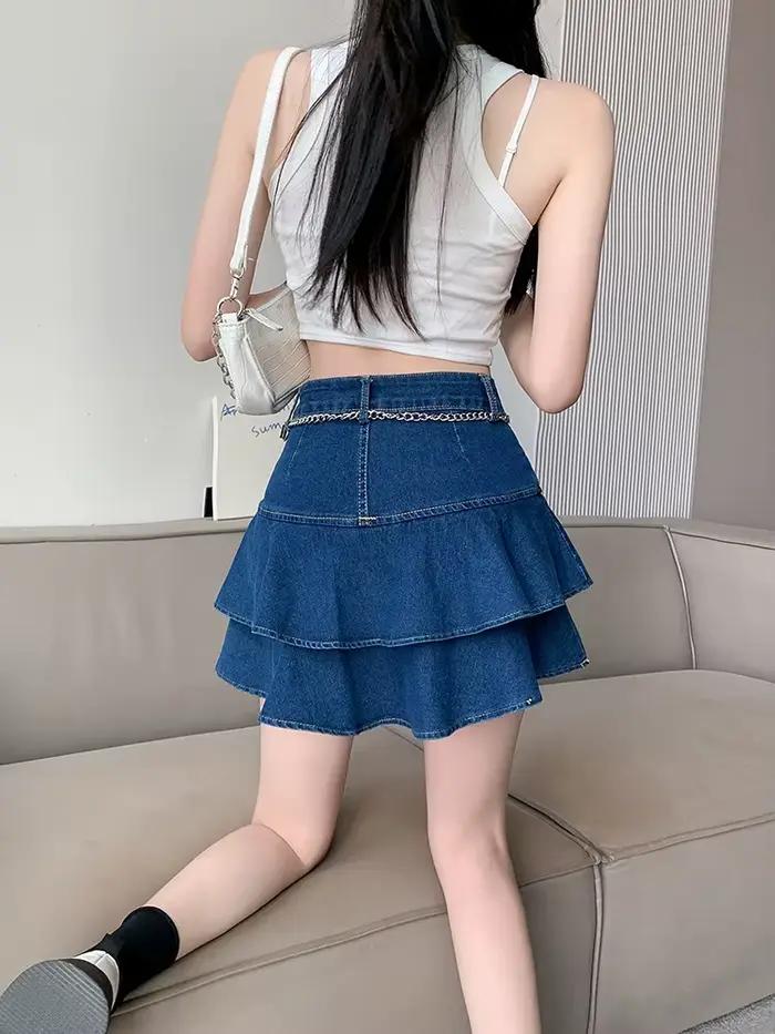 Jupe short en jean pour femme