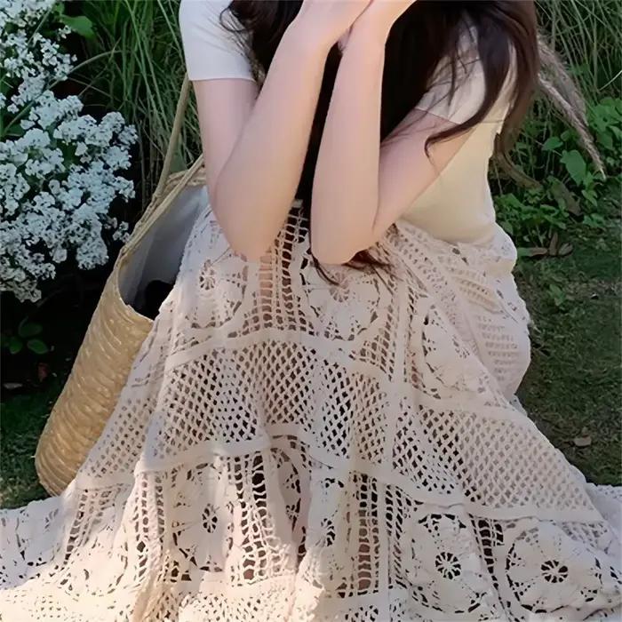 Jupe mi-longue Vintage pour femmes