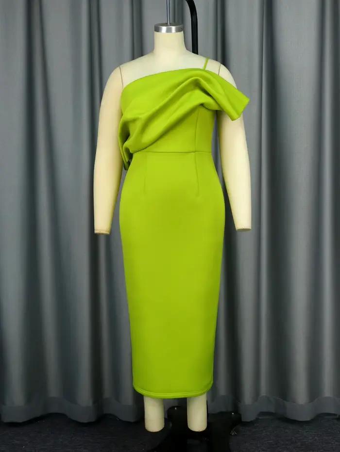 Robes mi-longues pour femmes, robes de soirée, sans manches, sangle froncée, fronde, fente arrière, zones de soirée, tenues rigourà venir, robe de plongée, 2024