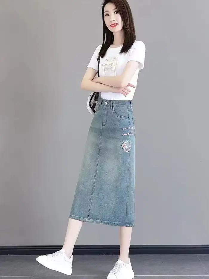 Jupe en jean bleue pour femmes