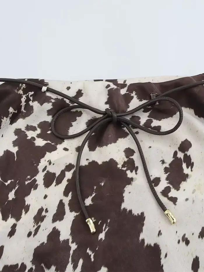 Jupe en Satin imprimé Animal pour femmes