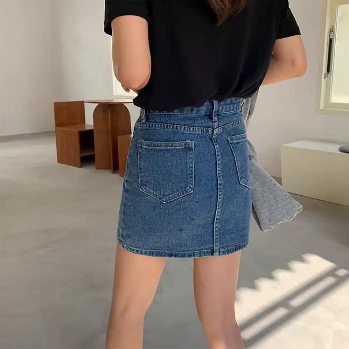 Jupe courte amincissante taille haute